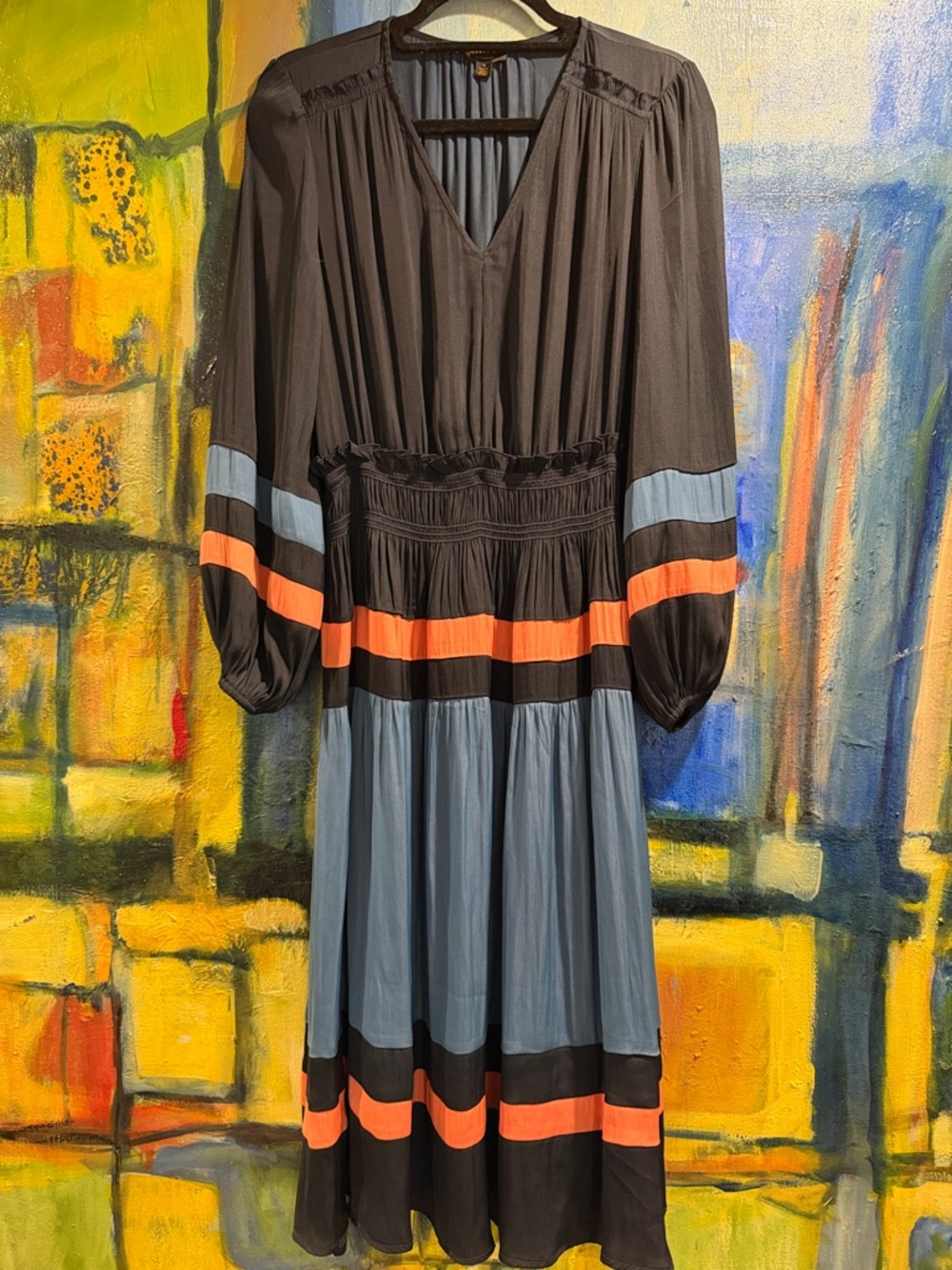 Anthropologie & Current
Air Aidy Colorblocked Midi
Dress Slate Blue & Coral Sm